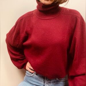 Context Maroon Cashmere Turtleneck Sweater – Size XL